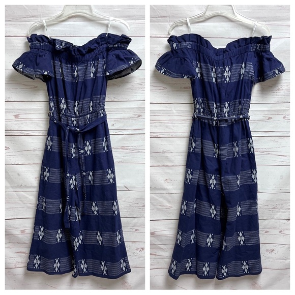 Anthropologie Corey Lynn Calter Aziza Embroidered Off Shoulder Jumpsuit - Picture 2 of 12